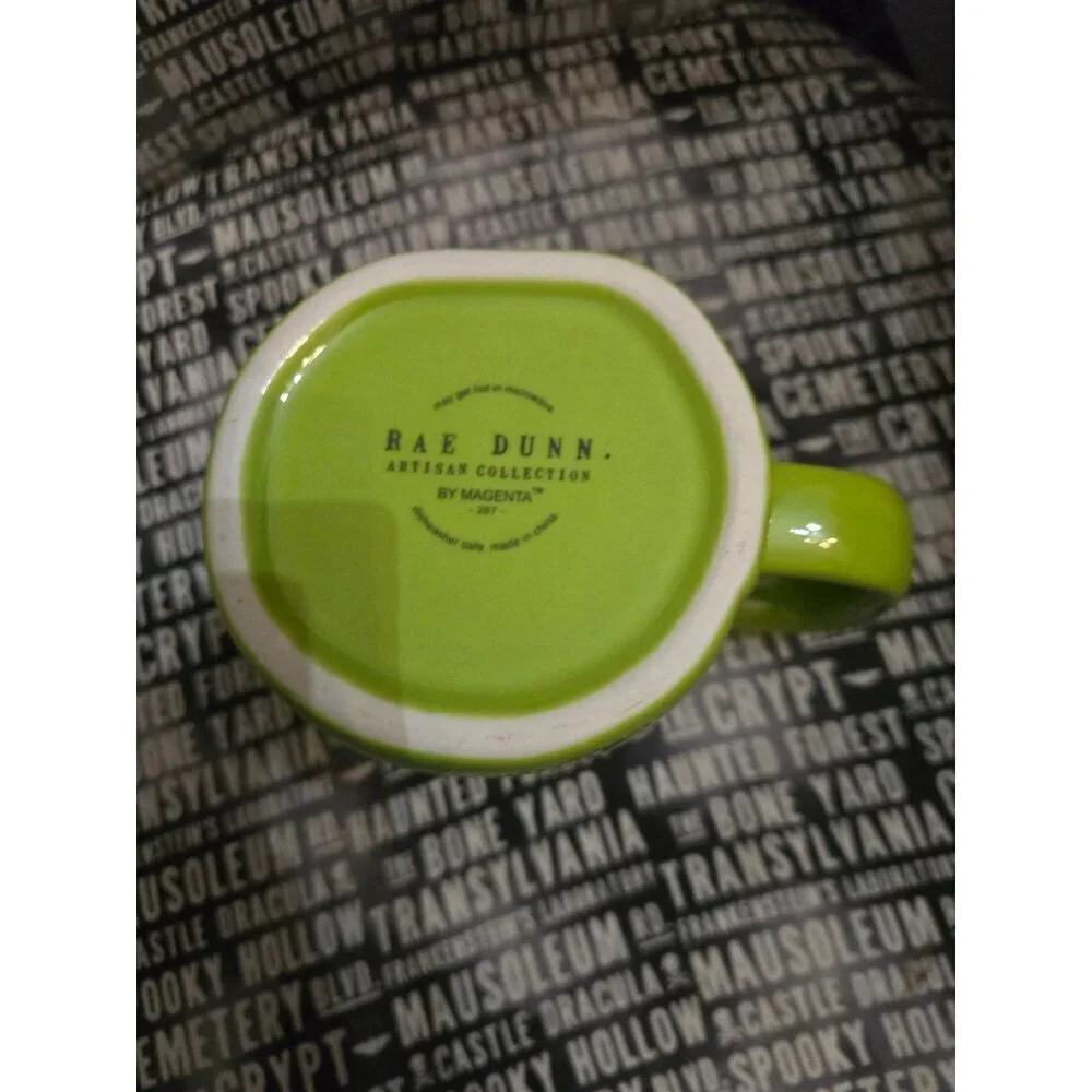 Rae Dunn Fright Night Neon Green Halloween Coffee Mug